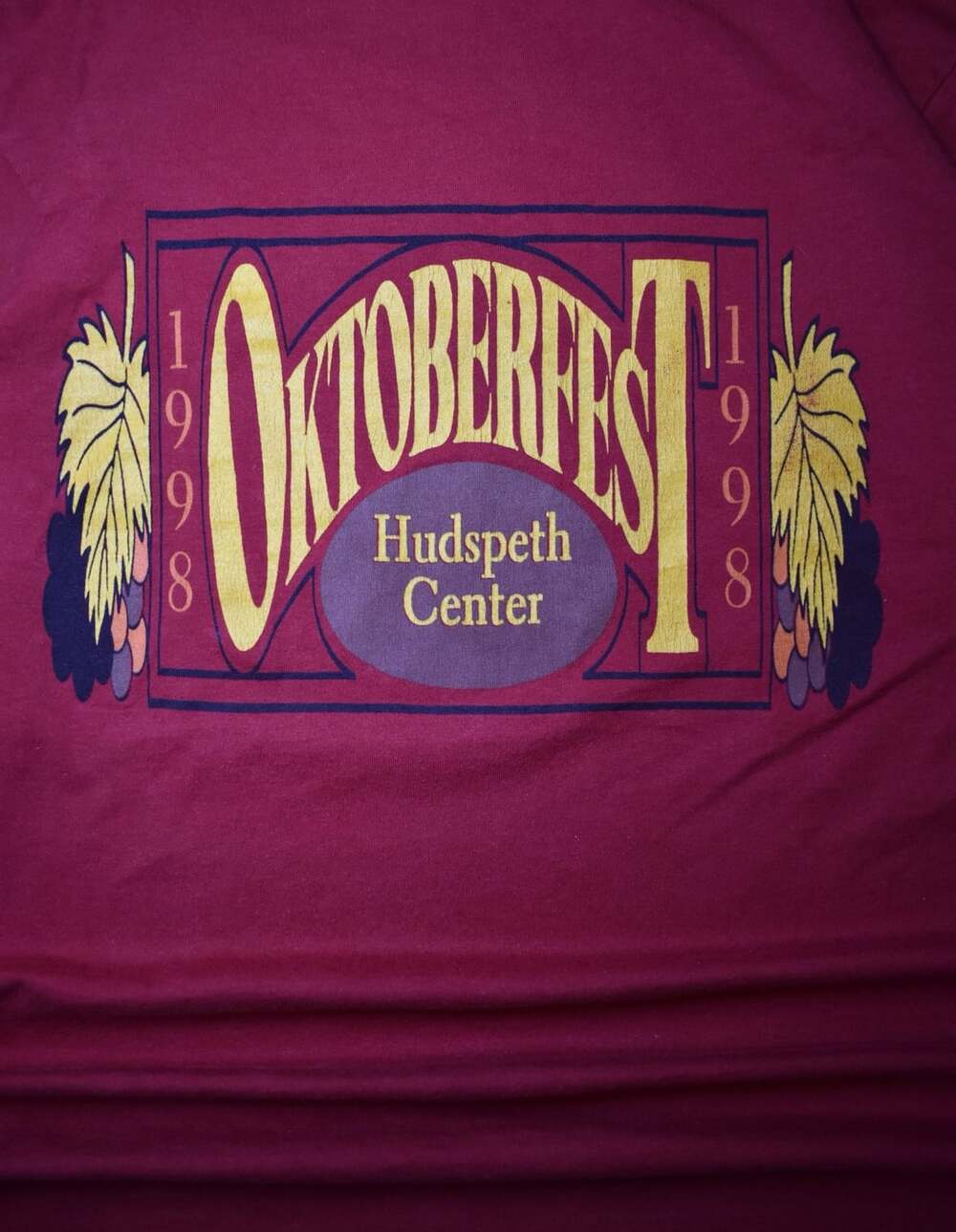 Vintage 1998 Jerzees Oktoberfest Hudspeth Center Red Long Sleeve Sweatshirt L - Picture 4 of 7